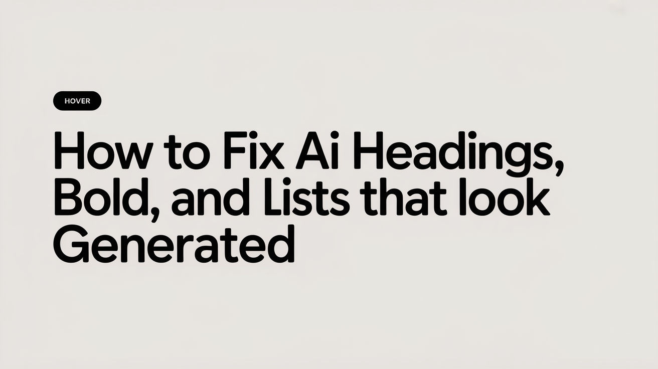 How to Fix AI Headings, Bold, and Lists That Look Generated